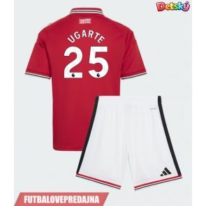 Lacne Dětský Futbalové dres Manchester United Manuel Ugarte #25 2026-27 Krátky Rukáv - Domáci (+ trenírky)